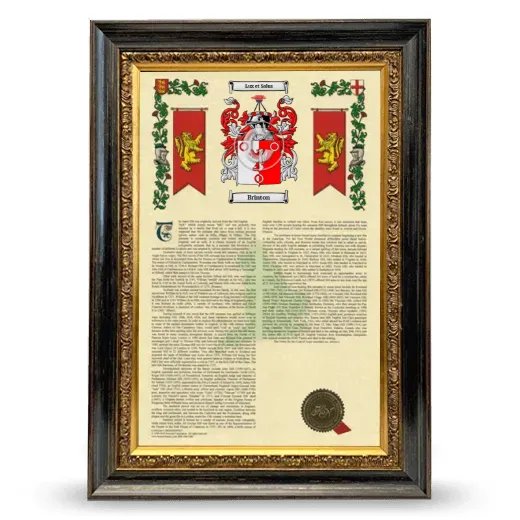 Brinton Armorial History Framed - Heirloom