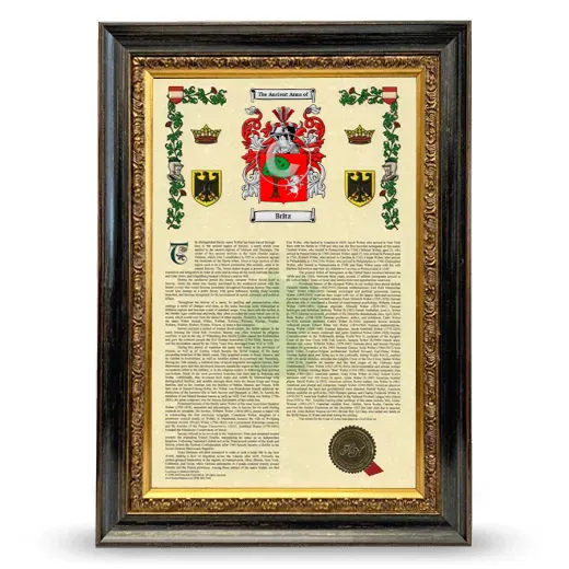 Britz Armorial History Framed - Heirloom