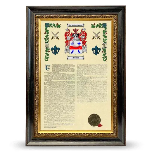 Brochu Armorial History Framed - Heirloom
