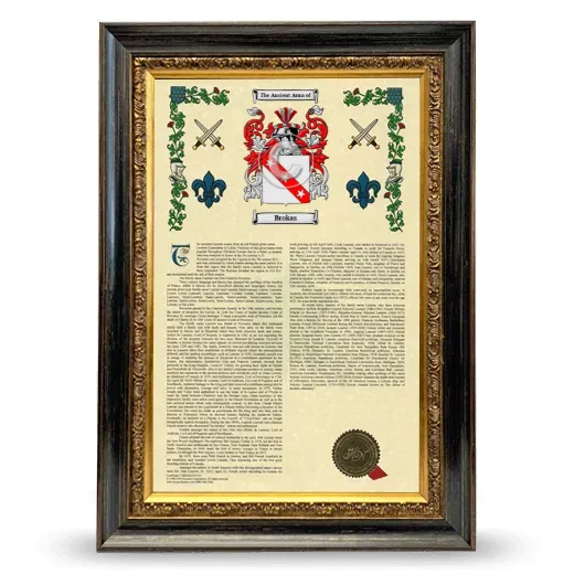 Brokas Armorial History Framed - Heirloom