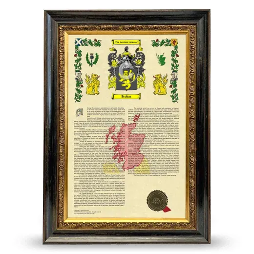 Brokas Armorial History Framed - Heirloom