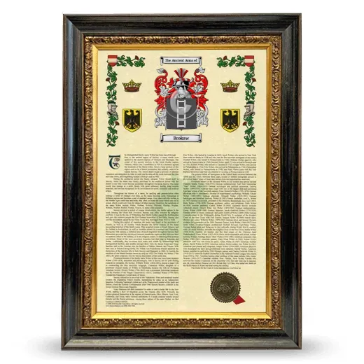 Brokaw Armorial History Framed - Heirloom