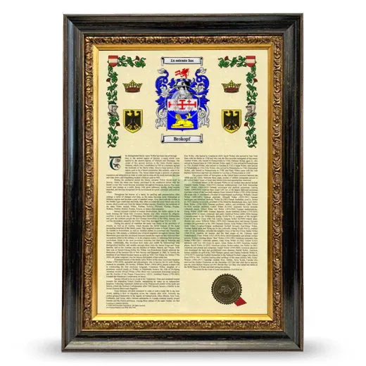 Brokopf Armorial History Framed - Heirloom