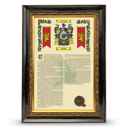 Brooke Armorial History Framed - Heirloom
