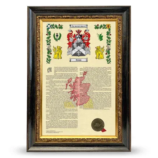 Broun Armorial History Framed - Heirloom