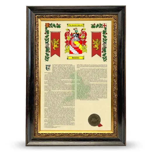 Brouwer Armorial History Framed - Heirloom