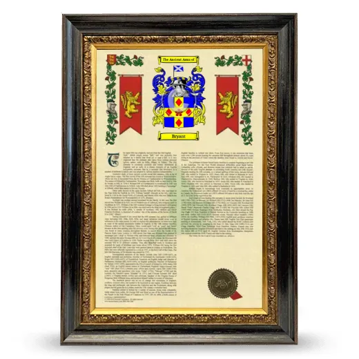 Bryant Armorial History Framed - Heirloom