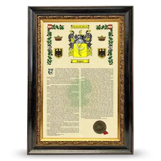Buggen Armorial History Framed - Heirloom