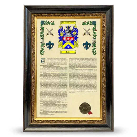 Bujet Armorial History Framed - Heirloom