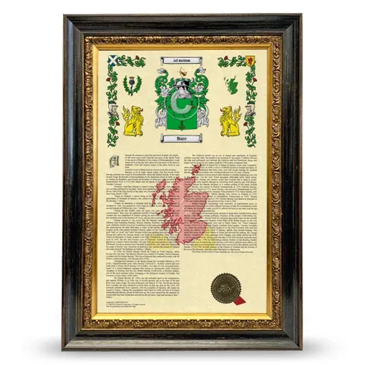 Bure Armorial History Framed - Heirloom