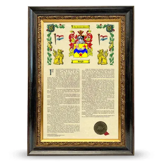 Burgh Armorial History Framed - Heirloom
