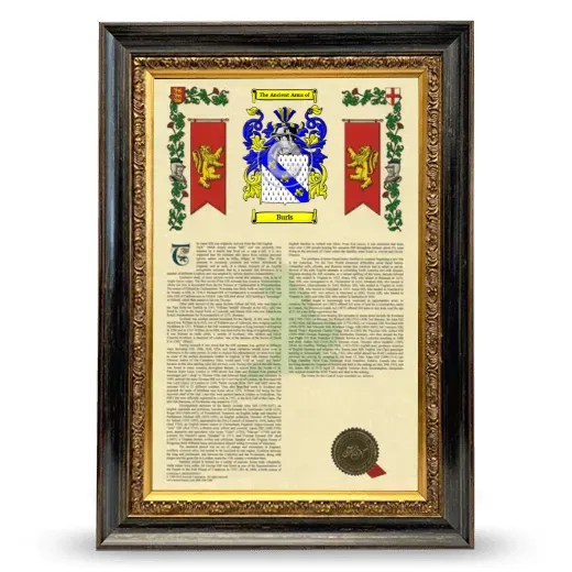 Buris Armorial History Framed - Heirloom