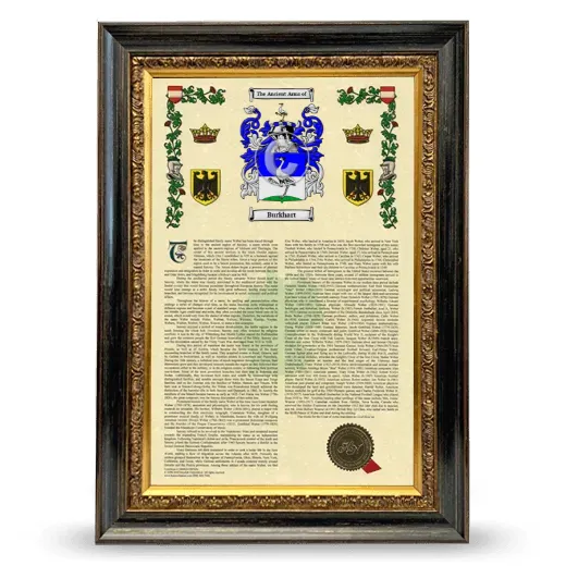 Burkhart Armorial History Framed - Heirloom