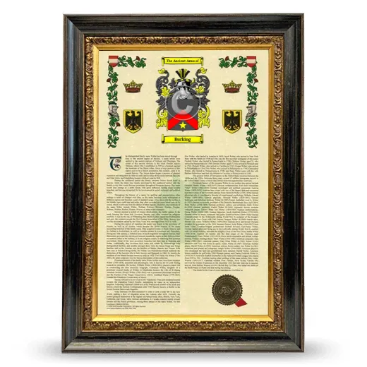 Burking Armorial History Framed - Heirloom