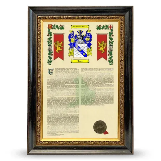Burry Armorial History Framed - Heirloom