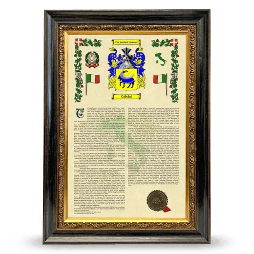 Cabrini Armorial History Framed - Heirloom