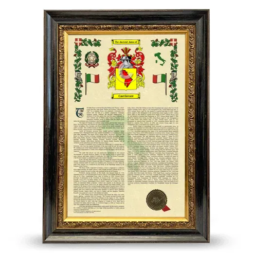 Cacciatore Armorial History Framed - Heirloom