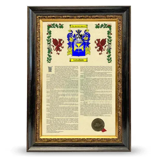 Cadwallader Armorial History Framed - Heirloom