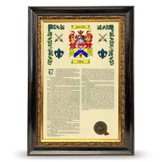 Caison Armorial History Framed - Heirloom