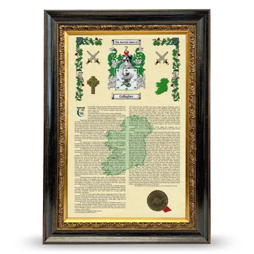 Callagher Armorial History Framed - Heirloom