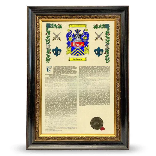 Carbonale Armorial History Framed - Heirloom