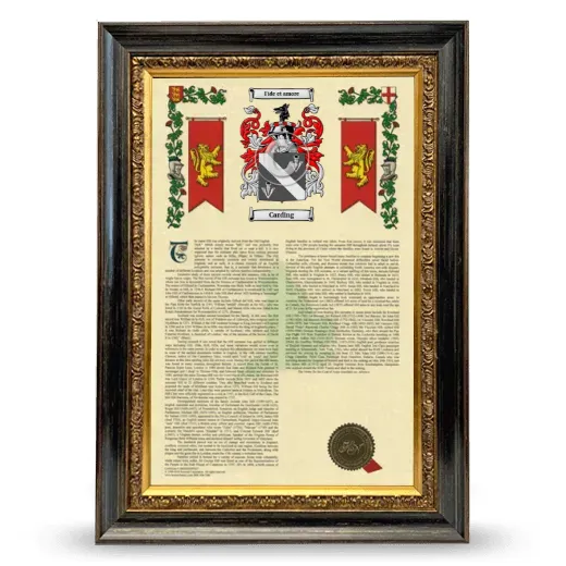 Carding Armorial History Framed - Heirloom