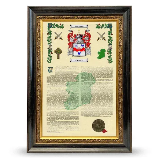 Carmak Armorial History Framed - Heirloom