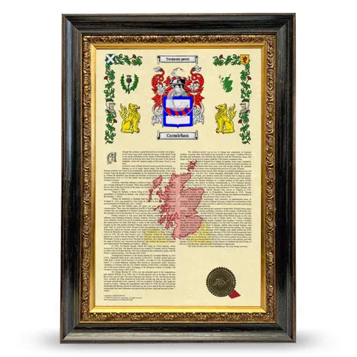 Carmichan Armorial History Framed - Heirloom
