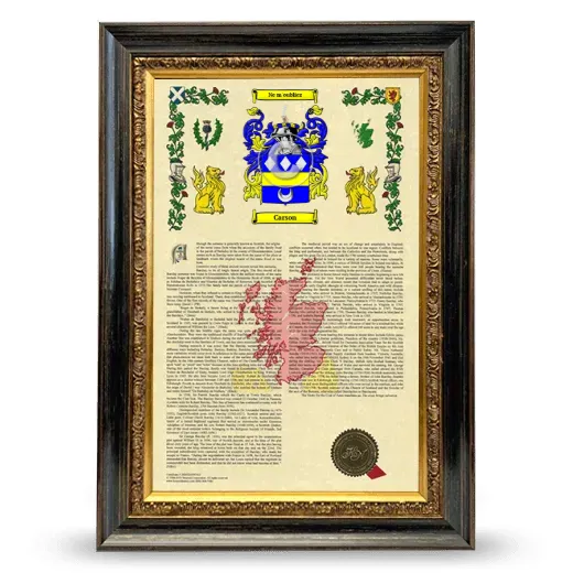 Carson Armorial History Framed - Heirloom
