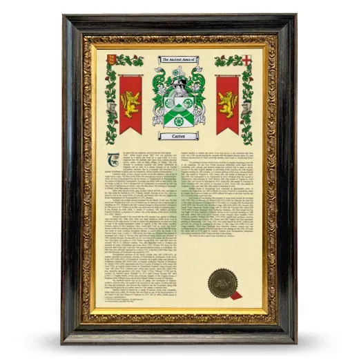 Carter Armorial History Framed - Heirloom