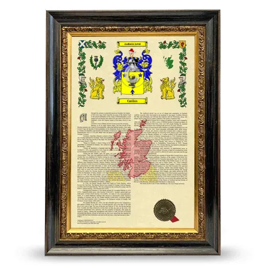 Caslan Armorial History Framed - Heirloom