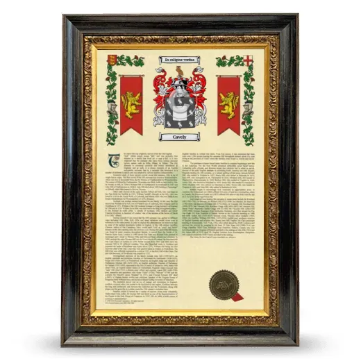 Cavely Armorial History Framed - Heirloom
