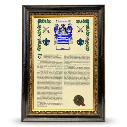 Cavet Armorial History Framed - Heirloom