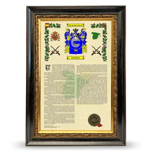 Cervantes Armorial History Framed - Heirloom