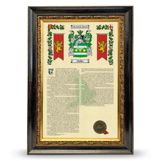 Challas Armorial History Framed - Heirloom