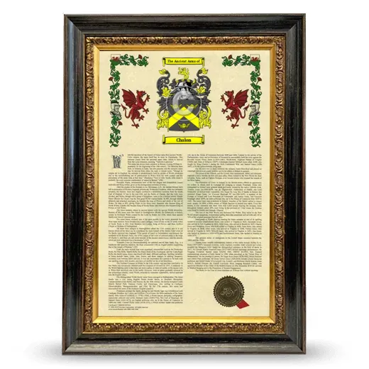 Chalon Armorial History Framed - Heirloom