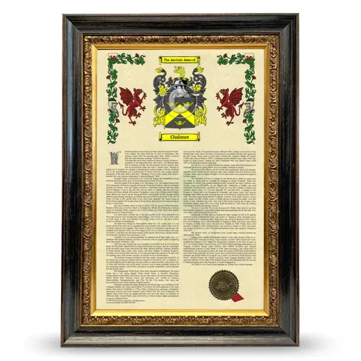Chaloner Armorial History Framed - Heirloom