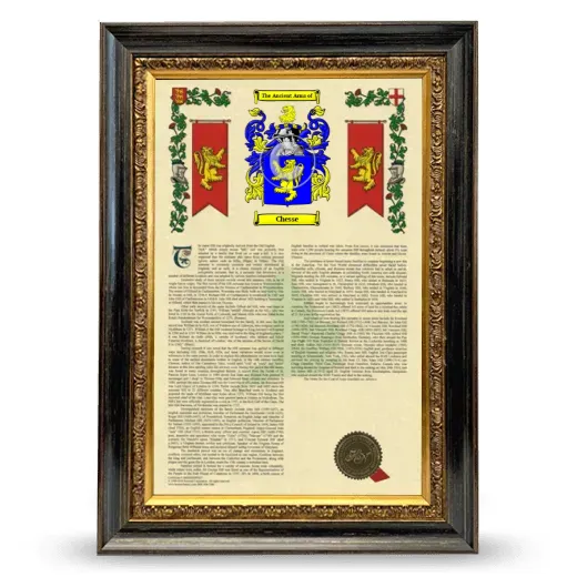 Chesse Armorial History Framed - Heirloom