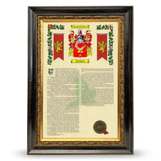Chesshere Armorial History Framed - Heirloom