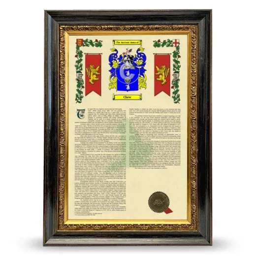 Chew Armorial History Framed - Heirloom