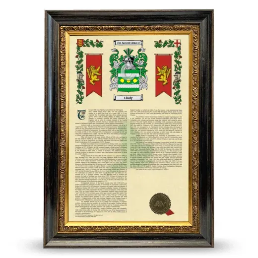 Choly Armorial History Framed - Heirloom