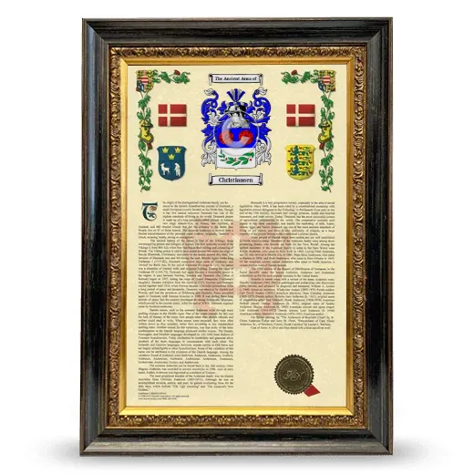 Christiansen Armorial History Framed - Heirloom