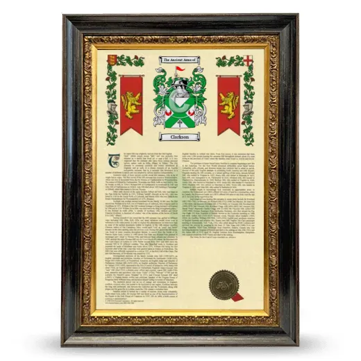 Clarkson Armorial History Framed - Heirloom