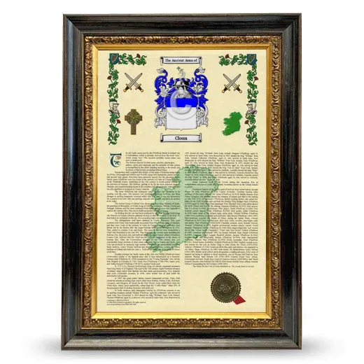 Cloun Armorial History Framed - Heirloom