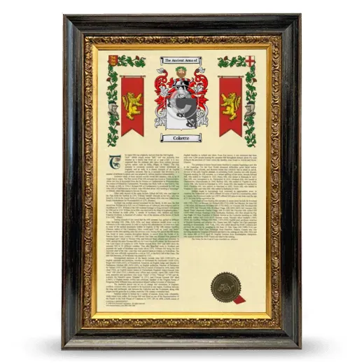 Cokette Armorial History Framed - Heirloom