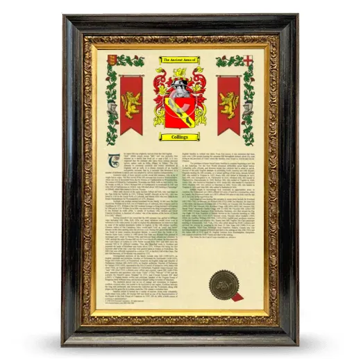 Collings Armorial History Framed - Heirloom