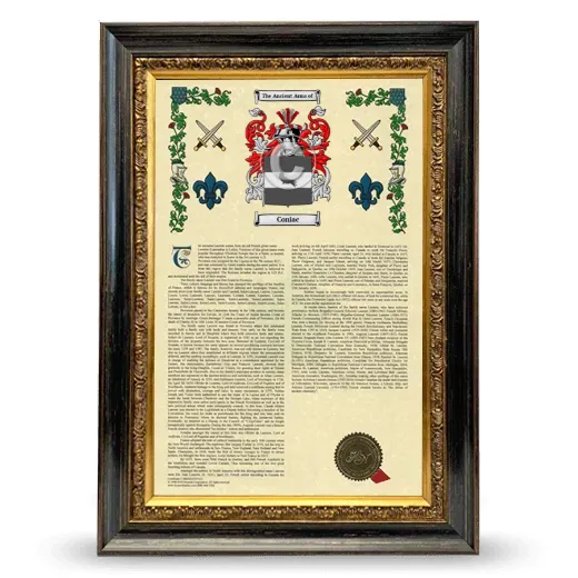 Coniac Armorial History Framed - Heirloom