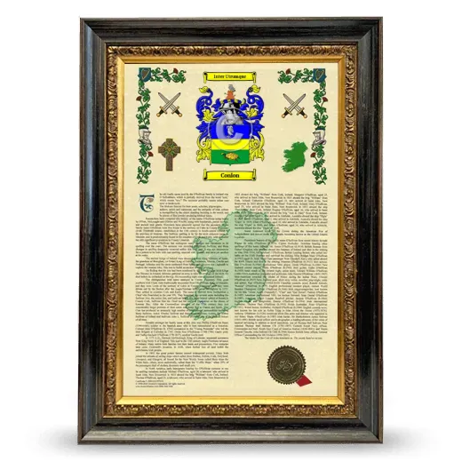 Conlon Armorial History Framed - Heirloom