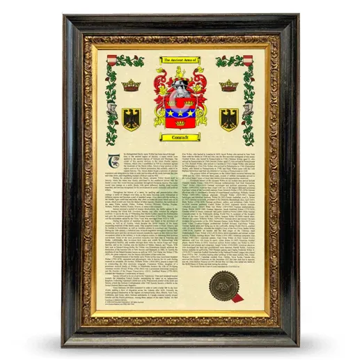 Conradt Armorial History Framed - Heirloom
