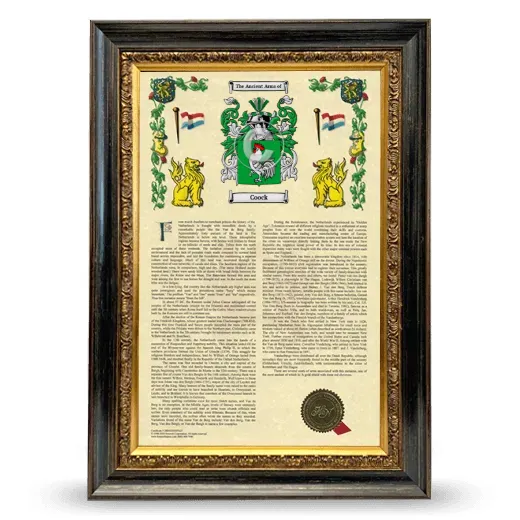Coock Armorial History Framed - Heirloom